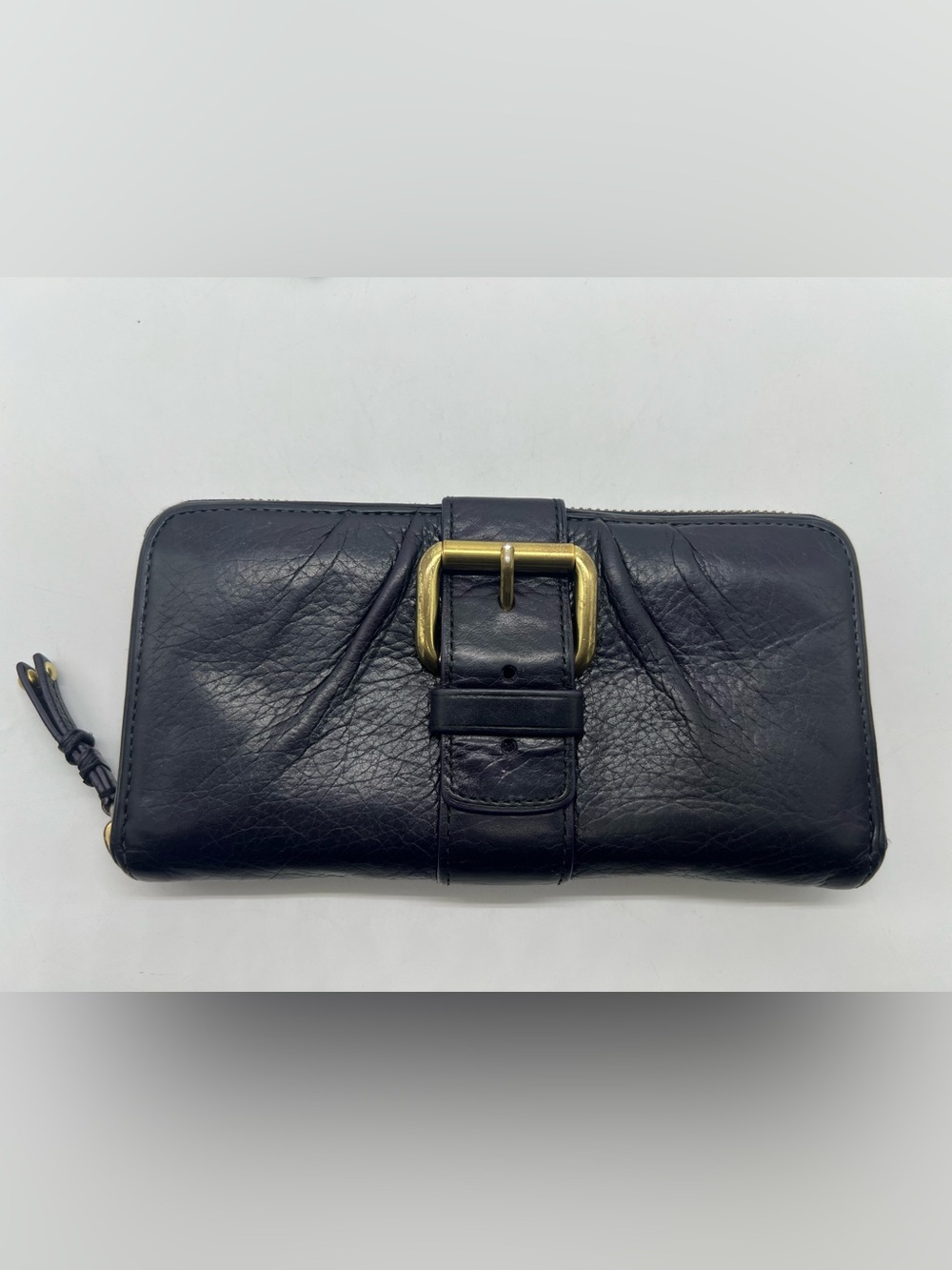COACH Y2K Soho Accordion Dark Purple Pebble Leather Continental ZipAround Wallet